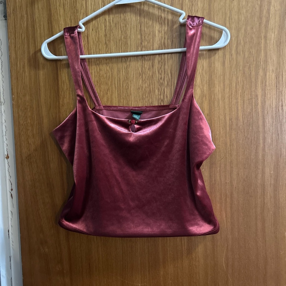 Women's Velvet Scoop Neck Crop Tank
